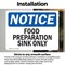 Signmission Food Preparation Sink Only, 10 in W x Rectangle, Vinyl Decal OS-2PACK-NS-D-710-L-12835 - alternate 3